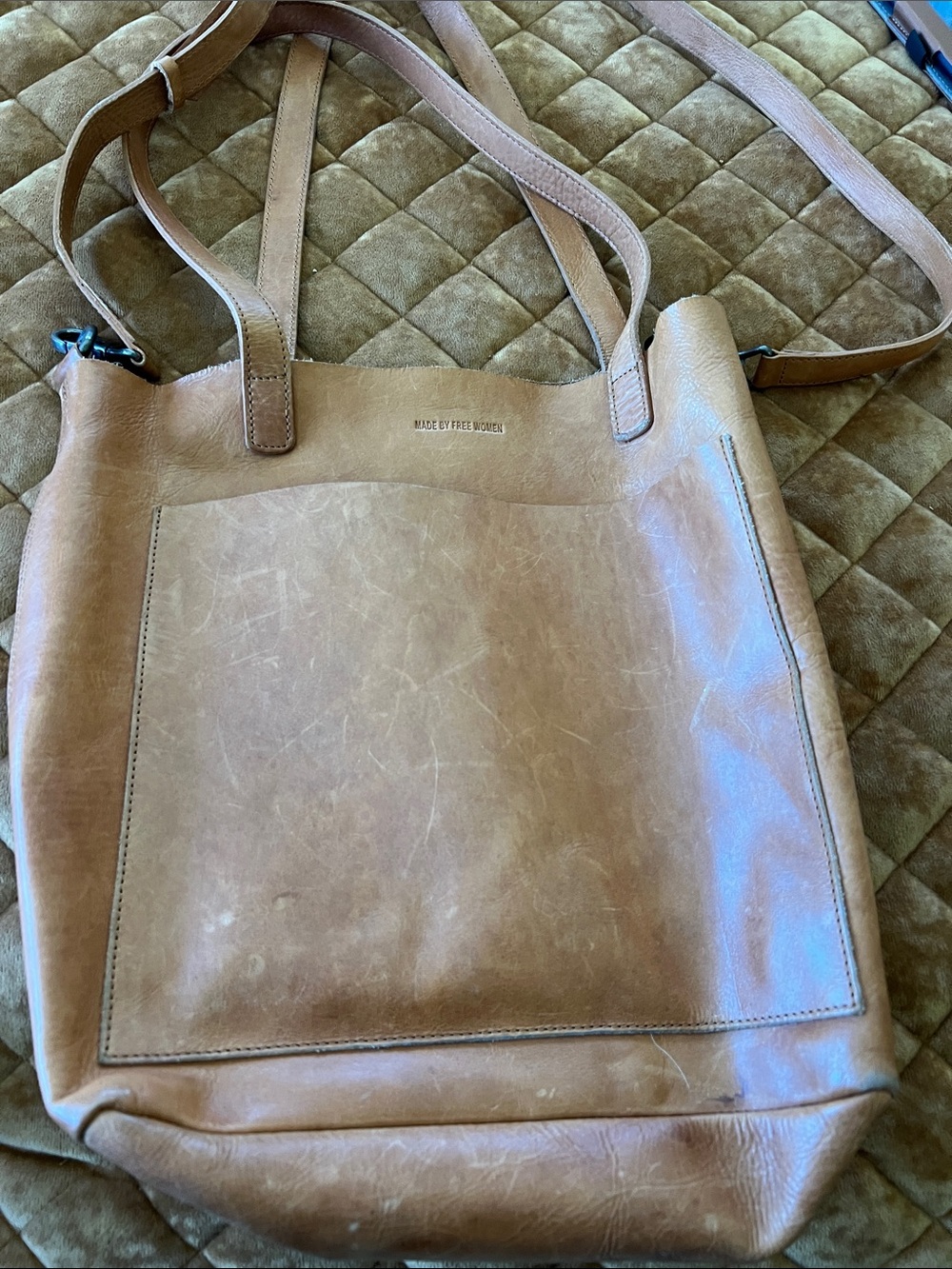 Handmade Leather Tote Bag in Brown